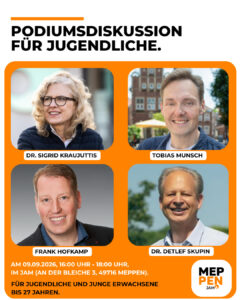 9.9.2026: PODIUMSDISKUSSION FÜR JUGENDLICHE