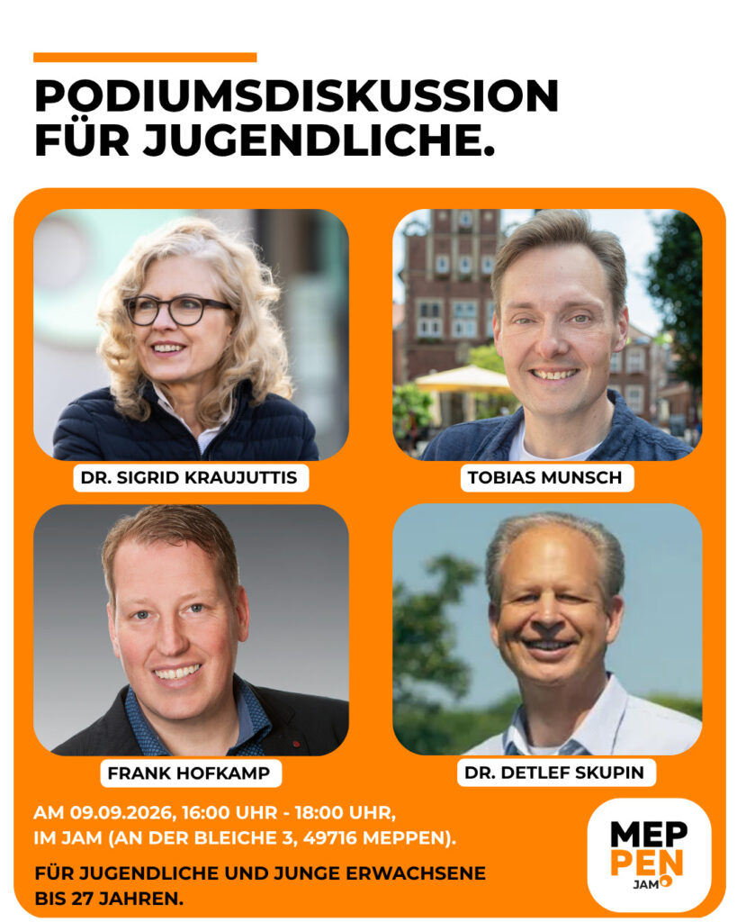 9.9.2026: PODIUMSDISKUSSION FÜR JUGENDLICHE